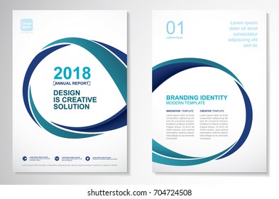 Template vector design for Brochure, Annual Report, Magazine, Poster, Corporate Presentation, Portfolio, Flyer, layout luxury with blue and green color size A4, Front and back.Infinity Concept