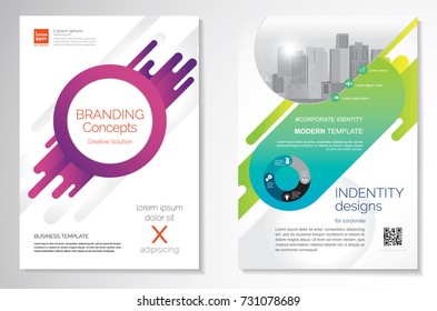 Template vector design for Brochure, Annual Report, Magazine, Poster, Corporate Presentation, Portfolio, Flyer, infographic, layout modern with colorful size A4, Front and back, Easy to use and edit.