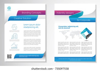 Template vector design for Brochure, Annual Report, Magazine, Poster, Corporate Presentation, Portfolio, Flyer, infographic, layout modern with colorful size A4, Front and back, Easy to use and edit.