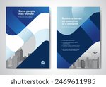 Template vector design for Brochure, AnnualReport, Magazine, Poster, Corporate Presentation, Portfolio, Flyer, infographic, layout modern with blue color size A4, Front and back, Easy to use and edit.