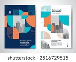 Template vector design for Brochure, AnnualReport, Magazine, Poster, Corporate Presentation, Portfolio, Flyer, infographic, layout modern with blue color size A4, Front and back, Easy to use and edit.