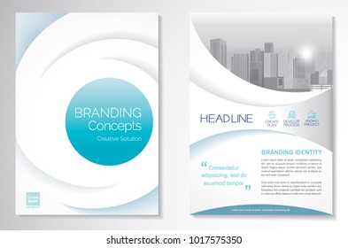 Template vector design for Brochure, AnnualReport, Magazine, Poster, Corporate Presentation, Portfolio, Flyer, infographic, layout modern with blue color size A4, Front and back, Easy to use and edit.