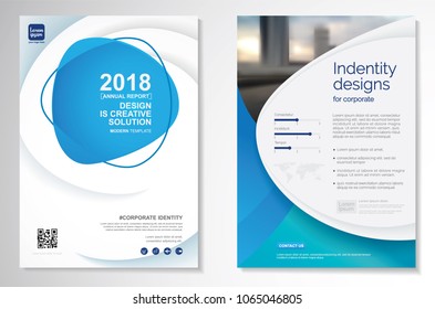 Template vector design for Brochure, AnnualReport, Magazine, Poster, Corporate Presentation, Portfolio, Flyer, infographic, layout modern with blue color size A4, Front and back, Easy to use and edit.