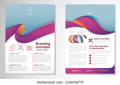 Template vector design for Brochure, AnnualReport, Magazine, Poster, Corporate Presentation, Portfolio, Flyer, infographic, layout modern with colorful size A4, Front and back, Easy to use and edit.