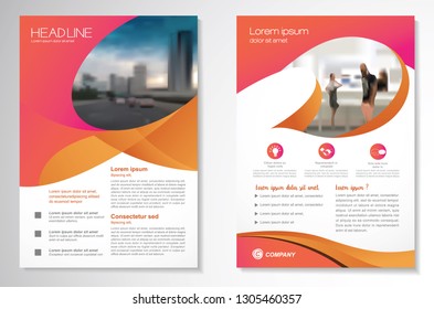 Template vector design for Brochure, AnnualReport, Magazine, Poster, Corporate Presentation, Portfolio, Flyer, infographic, layout modern with colorful size A4, Front and back, Easy to use and edit.