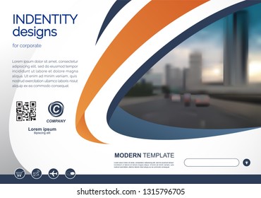 Template vector design for Brochure, AnnualReport  Front and back, Easy to use and edit.