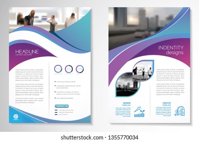 Template vector design for Brochure, AnnualReport, Magazine, Poster, Corporate Presentation, Portfolio, Flyer, infographic, layout modern with blue color size A4, Front and back, Easy to use and edit.