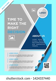 Template vector design for Brochure, AnnualReport, Magazine, Poster, Corporate Presentation, Portfolio, Flyer, infographic, layout modern with blue color size A4, ready to print - vector