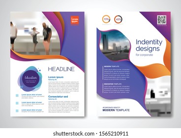Template vector design for Brochure, AnnualReport, Magazine, Poster, Corporate Presentation, Portfolio, Flyer, infographic, layout modern with colorful size A4, Front and back, Easy to use.