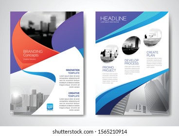Template vector design for Brochure, AnnualReport, Magazine, Poster, Corporate Presentation, Portfolio, Flyer, infographic, layout modern with colorful size A4, Front and back, Easy to use.