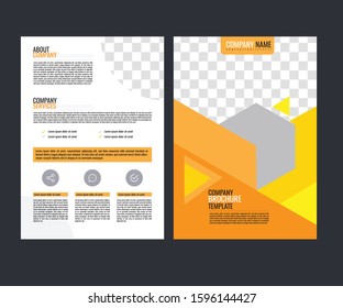 Template vector design for Brochure, AnnualReport, Magazine, Poster, Corporate Presentation, Portfolio, Flyer, infographic, layout modern with blue color size A4, Front and back, Easy to use and edit.