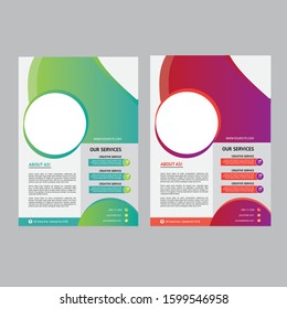 Template vector design for Brochure, AnnualReport, Magazine, Poster, Corporate Presentation, Portfolio, Flyer, infographic, layout modern with Orange color size A4, Front and back, Easy to use .