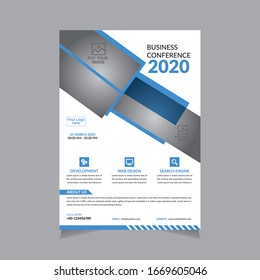 Template vector design for Brochure, AnnualReport, Magazine, Poster, Corporate Presentation, Portfolio, Company Flyer, infographic, layout modern with blue color size A4