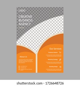 Template vector design for Brochure, AnnualReport, Magazine, Poster, Corporate Presentation, Portfolio, Flyer, infographic, layout modern with blue color size A4, Front and back, Easy to use and edit.