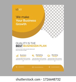 Diseño vectorial de plantilla para Brochure, AnnualReport, Magazine, Poster, Presentación Corporativa, Cartera, Volante, infografía, diseño moderno con color azul tamaño A4, Delante y posterior, Fácil de usar y editar.