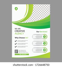 Template vector design for Brochure, AnnualReport, Magazine, Poster, Corporate Presentation, Portfolio, Flyer, infographic, layout modern with blue color size A4, Front and back, Easy to use and edit.