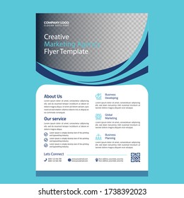 Diseño vectorial de plantilla para Folleto, Informe Anual, Revista, Afiche, Presentación Corporativa, Volante, diseño moderno con color azul tamaño A4,