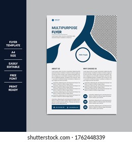 Template vector design for Brochure, AnnualReport, Magazine, Poster, Corporate Presentation, Portfolio, Flyer,  layout modern size A4, Front and back, Easy to use and edit.