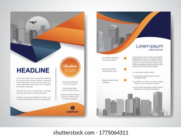 Template vector design for Brochure, AnnualReport, Magazine, Poster, Corporate Presentation, Portfolio, Flyer, infographic, layout modern size A4, Front and back, Easy to use and edit.