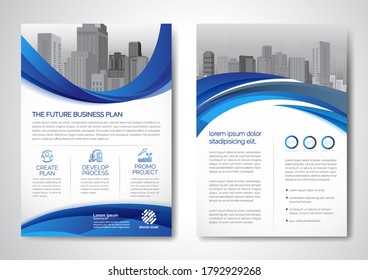Template vector design for Brochure, AnnualReport, Magazine, Poster, Corporate Presentation, Portfolio, Flyer, infographic, layout modern size A4, Front and back, Easy to use and edit.