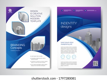 Template vector design for Brochure, AnnualReport, Magazine, Poster, Corporate Presentation, Portfolio, Flyer, infographic, layout modern size A4, Front and back, Easy to use and edit.