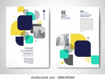 Template vector design for Brochure, AnnualReport, Magazine, Poster, Corporate Presentation, Portfolio, Flyer, infographic, layout modern with colorful size A4, Front and back, Easy to use.