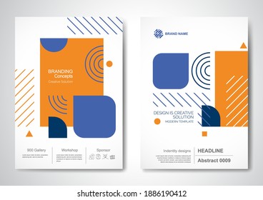Template vector design for Brochure, AnnualReport, Magazine, Poster, Corporate Presentation, Portfolio, Flyer, infographic, layout modern with colorful size A4, Front and back, Easy to use.