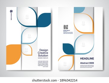 Template vector design for Brochure, AnnualReport, Magazine, Poster, Corporate Presentation, Portfolio, Flyer, infographic, layout modern with Orange color size A4, Front and back, Easy to use.