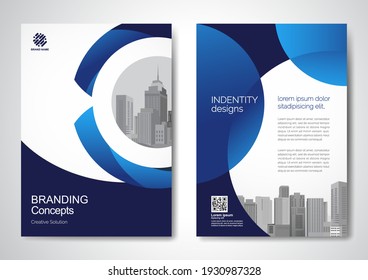 Template vector design for Brochure, AnnualReport, Magazine, Poster, Corporate Presentation, Portfolio, Flyer, infographic, layout modern with blue color size A4, Front and back, Easy to use and edit.