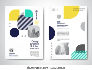 Template vector design for Brochure, AnnualReport, Magazine, Poster, Corporate Presentation, Portfolio, Flyer, infographic, layout modern with colorful size A4, Front and back, Easy to use.