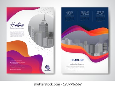 Template vector design for Brochure, AnnualReport, Magazine, Poster, Corporate Presentation, Portfolio, Flyer, infographic, layout modern with colorful size A4, Front and back, Easy to use.