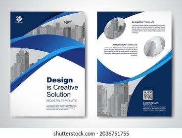 Diseño vectorial de plantilla para Brochure, AnnualReport, Magazine, Poster, Presentación Corporativa, Cartera, Volante, infografía, diseño moderno con color azul tamaño A4, Delante y posterior, Fácil de usar y editar.