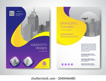 Template vector design for Brochure, AnnualReport, Magazine, Poster, Corporate Presentation, Portfolio, Flyer, infographic, layout modern with colorful size A4, Front and back, Easy to use.