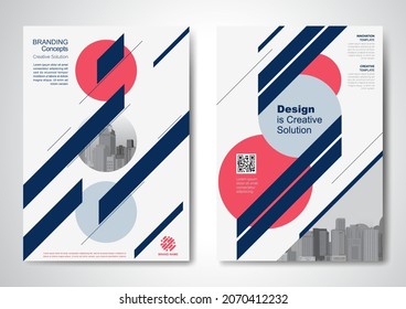 Template vector design for Brochure, AnnualReport, Magazine, Poster, Corporate Presentation, Portfolio, Flyer, infographic, layout modern with blue color size A4, Front and back, Easy to use and edit.