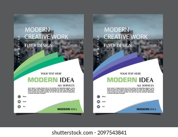 Template Vector Design For Brochure, AnnualReport, Magazine, Poster, Corporate Presentation, Portfolio, Flyer, Infographic, Layout Modern With Blue Color Size A4, Front And Back, Easy To Use And Edit.