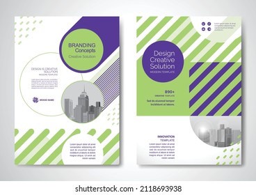 Template vector design for Brochure, AnnualReport, Magazine, Poster, Corporate Presentation, Portfolio, Flyer, infographic, layout modern with blue color size A4, Front and back, Easy to use and edit.