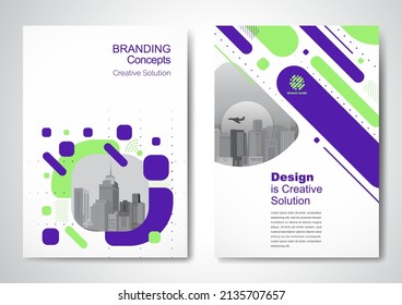 Template vector design for Brochure, AnnualReport, Magazine, Poster, Corporate Presentation, Portfolio, Flyer, infographic, layout modern with blue color size A4, Front and back, Easy to use and edit.