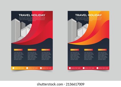 Template vector design for Brochure, AnnualReport, Magazine, Poster, Corporate Presentation, Portfolio, Flyer, infographic, layout modern with blue color size A4, Front and back, Easy to use and edit.