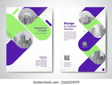 Template vector design for Brochure, AnnualReport, Magazine, Poster, Corporate Presentation, Portfolio, Flyer, infographic, layout modern with blue color size A4, Front and back, Easy to use and edit.