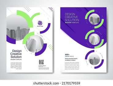 Template vector design for Brochure, AnnualReport, Magazine, Poster, Corporate Presentation, Portfolio, Flyer, infographic, layout modern with blue color size A4, Front and back, Easy to use and edit.