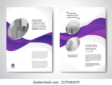 Template vector design for Brochure, AnnualReport, Magazine, Poster, Corporate Presentation, Portfolio, Flyer, infographic, layout modern with blue color size A4, Front and back, Easy to use and edit.