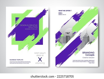 Template vector design for Brochure, AnnualReport, Magazine, Poster, Corporate Presentation, Portfolio, Flyer, infographic, layout modern with blue color size A4, Front and back, Easy to use and edit.