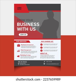Template vector design for Brochure, AnnualReport, Magazine, Poster, Corporate Presentation, Portfolio, Flyer, infographic, layout modern with blue color size A4