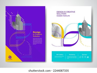 Template vector design for Brochure, AnnualReport, Magazine, Poster, Corporate Presentation, Portfolio, Flyer, infographic, layout modern with blue color size A4, Front and back, Easy to use and edit.