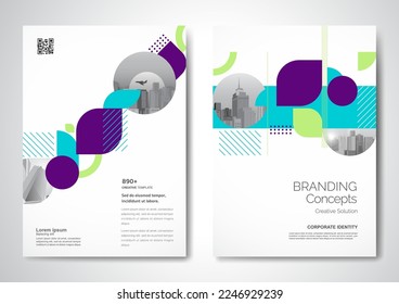 Template vector design for Brochure, AnnualReport, Magazine, Poster, Corporate Presentation, Portfolio, Flyer, infographic, layout modern with blue color size A4, Front and back, Easy to use and edit.