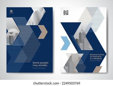 Template vector design for Brochure, AnnualReport, Magazine, Poster, Corporate Presentation, Portfolio, Flyer, infographic, layout modern with blue color size A4, Front and back, Easy to use and edit.