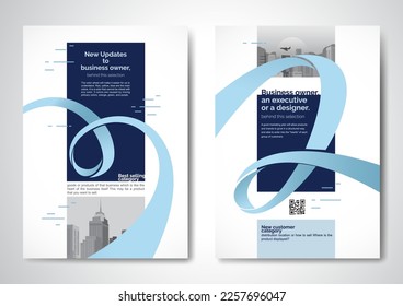 Template vector design for Brochure, AnnualReport, Magazine, Poster, Corporate Presentation, Portfolio, Flyer, infographic, layout modern with blue color size A4, Front and back, Easy to use and edit.