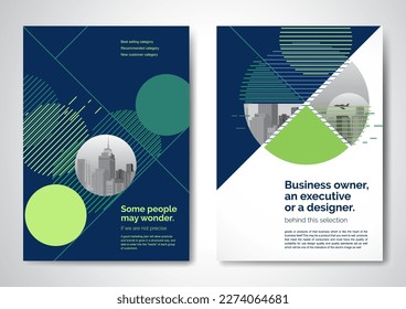 Template vector design for Brochure, AnnualReport, Magazine, Poster, Corporate Presentation, Portfolio, Flyer, infographic, layout modern with blue color size A4, Front and back, Easy to use and edit.