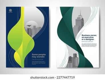 Template vector design for Brochure, AnnualReport, Magazine, Poster, Corporate Presentation, Portfolio, Flyer, infographic, layout modern with blue color size A4, Front and back, Easy to use and edit.