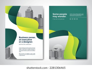 Template vector design for Brochure, AnnualReport, Magazine, Poster, Corporate Presentation, Portfolio, Flyer, infographic, layout modern with blue color size A4, Front and back, Easy to use and edit.